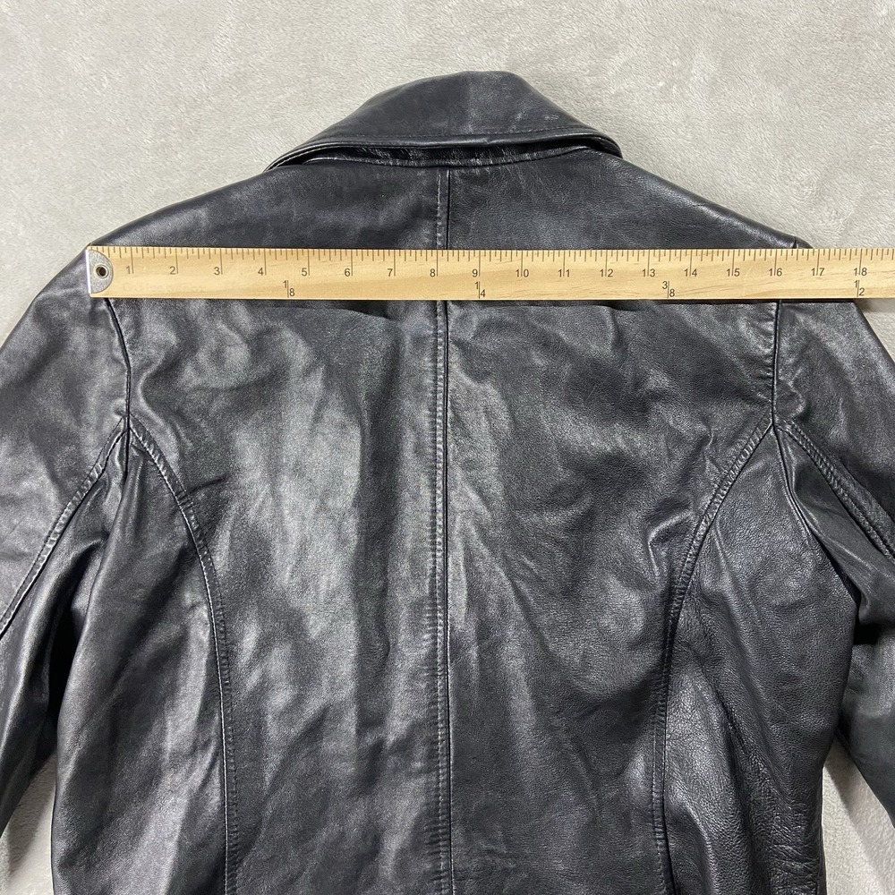VTG Colebrook Soft Leather Jacket Blazer Black Women's L 90s Minimalism Grunge - Picture 13 of 16